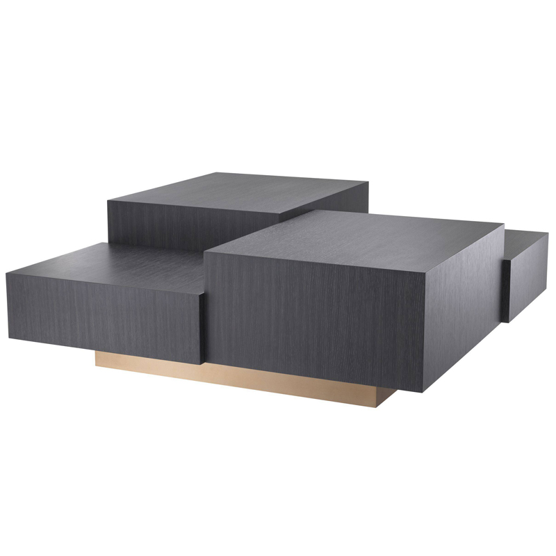 Кофейный стол Eichholtz Coffee Table Nerone Дерево Темно-Серый Матовая латунь в Краснодаре | Loft Concept 