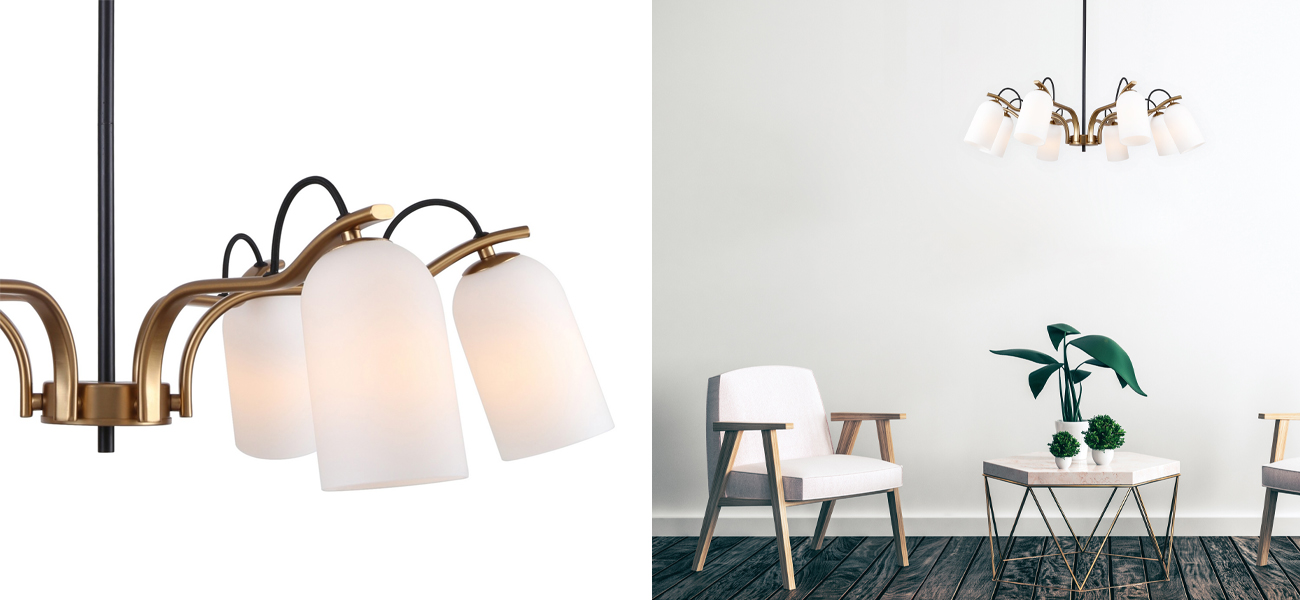 Люстра с белыми плафонами May-lily - фото