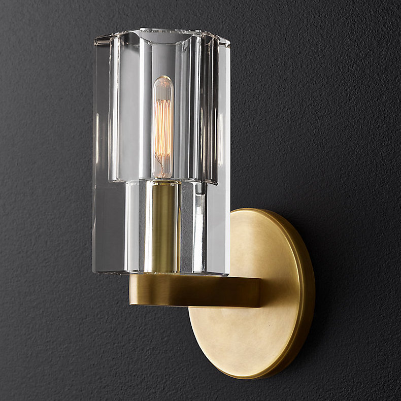 Бра Restoration Hardware Arcachon Single Sconce Прозрачное Стекло Латунь в Краснодаре | Loft Concept 