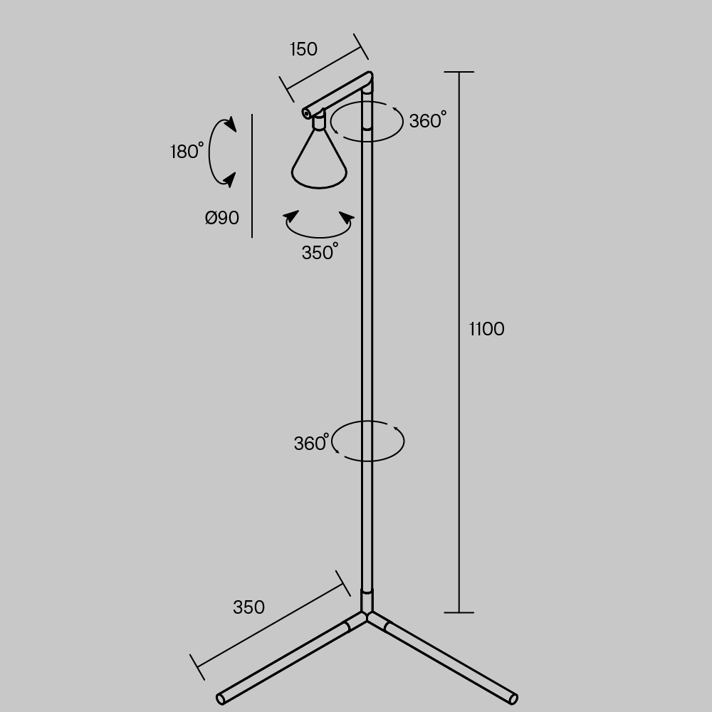 Напольный торшер светодионый Stripe 3000К 20Вт в Краснодаре