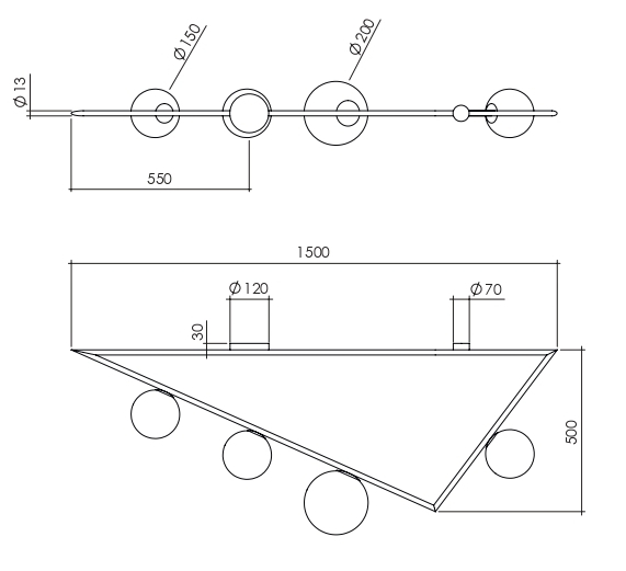 Потолочный светильник Atelier Areti Girlande Ceiling Triangle в Краснодаре