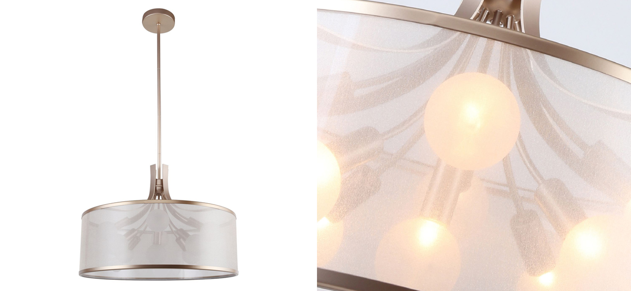 Люстра с плафоном из белой органзы Sieve - фото