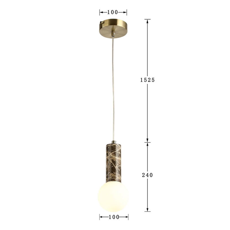 Подвесной светильник с декором под коричневый мрамор Shaw Marble в Краснодаре