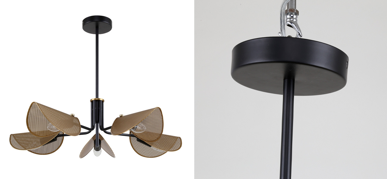 Люстра с плафонами из перфорированного металла Fencer 5 Ламп - фото №1