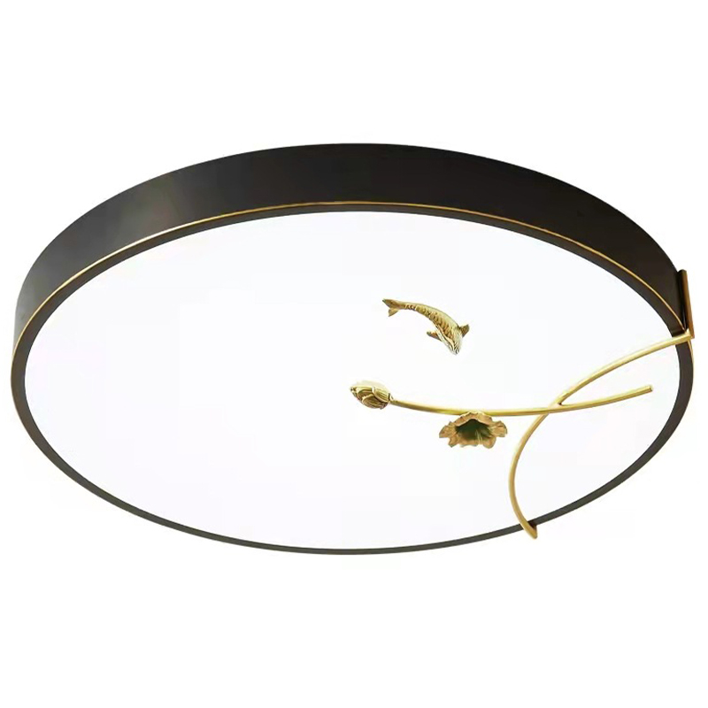 Круглый потолочный светильник Gold Fish Round Ceiling Lamp Black Черный Черный Белый Зеленый в Краснодаре | Loft Concept 