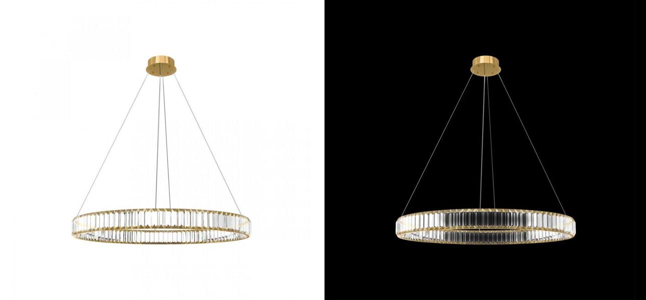 Люстра Crystal Ring Gold диаметр 80 - фото