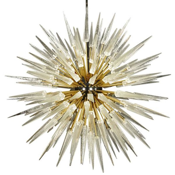 Murano Spike  Sputnik Rock Chandelier Золотой Черный Прозрачное Стекло в Краснодаре | Loft Concept 