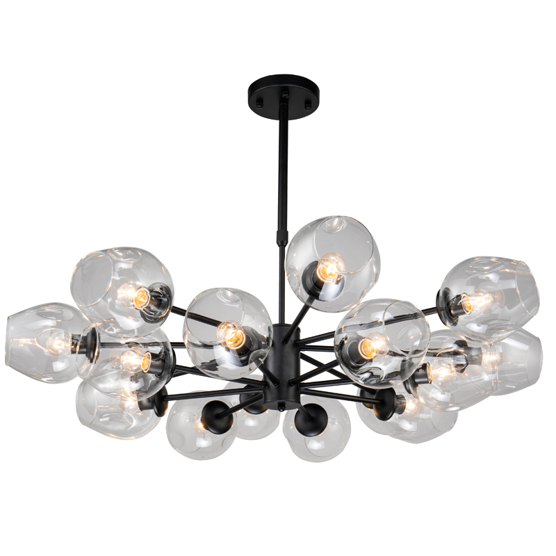 Люстра Branching Bubble Chandelier black 16 Черный Прозрачный в Краснодаре | Loft Concept 