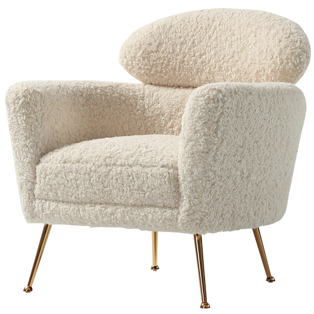 Кресло Milk Boucle Chair Молочный Золотой в Краснодаре | Loft Concept 