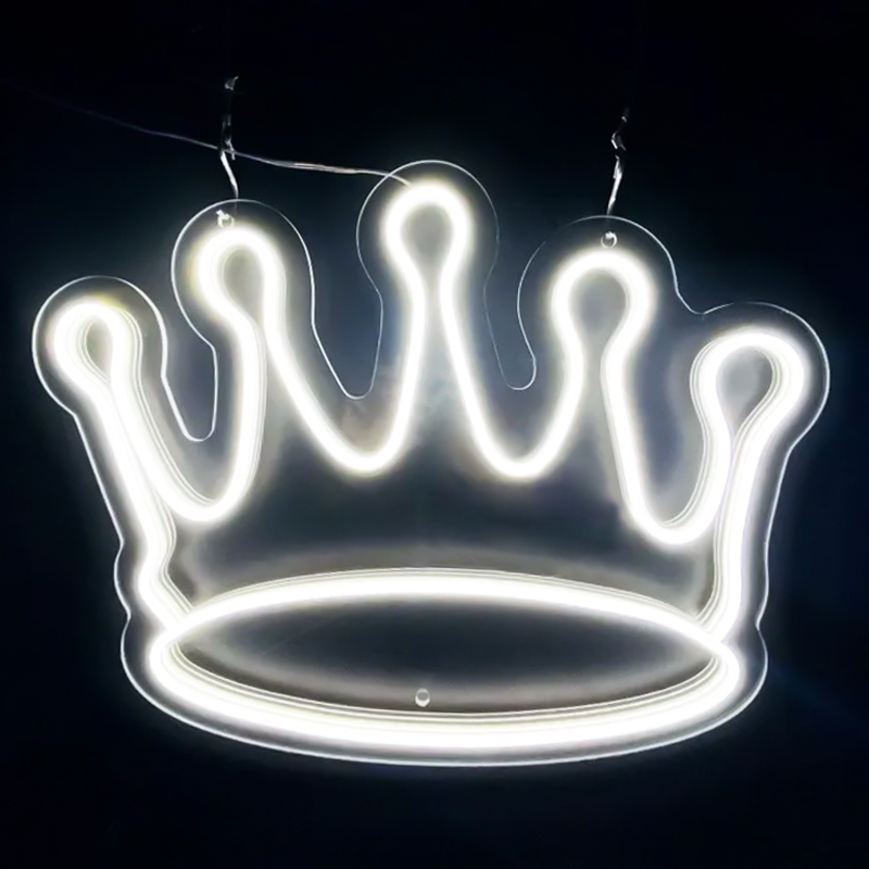 Неоновая настенная лампа Crown Neon Wall Lamp Белый Прозрачный в Краснодаре | Loft Concept 