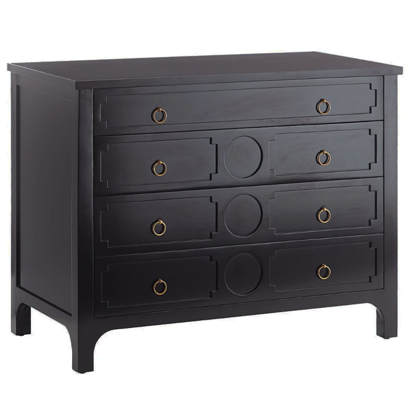 Комод с 4-мя ящиками Lawrence chest of drawers Black Черный Черный в Краснодаре | Loft Concept 