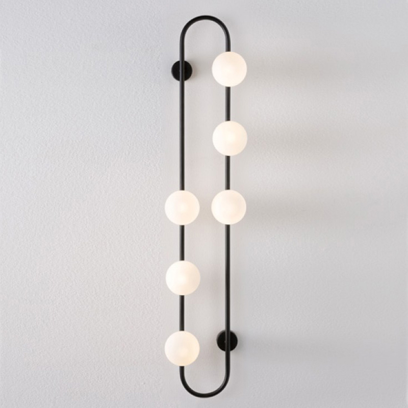 Бра HOOP WALL Lamp Black 6 Черный Белый в Краснодаре | Loft Concept 