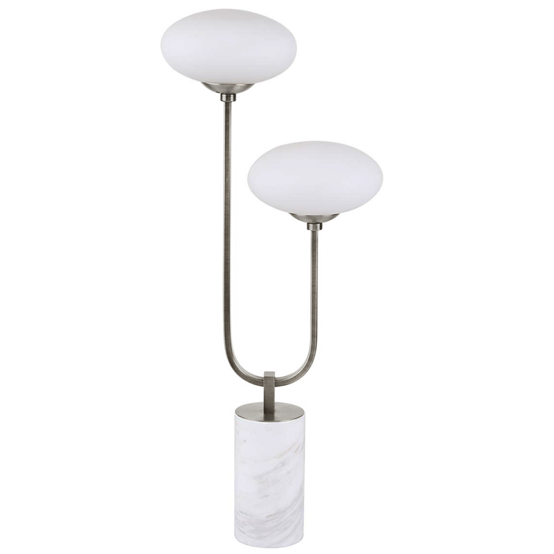 Oval Balls Mushrooms Table Lamp Silver Серебряный Прозрачный белый в Краснодаре | Loft Concept 