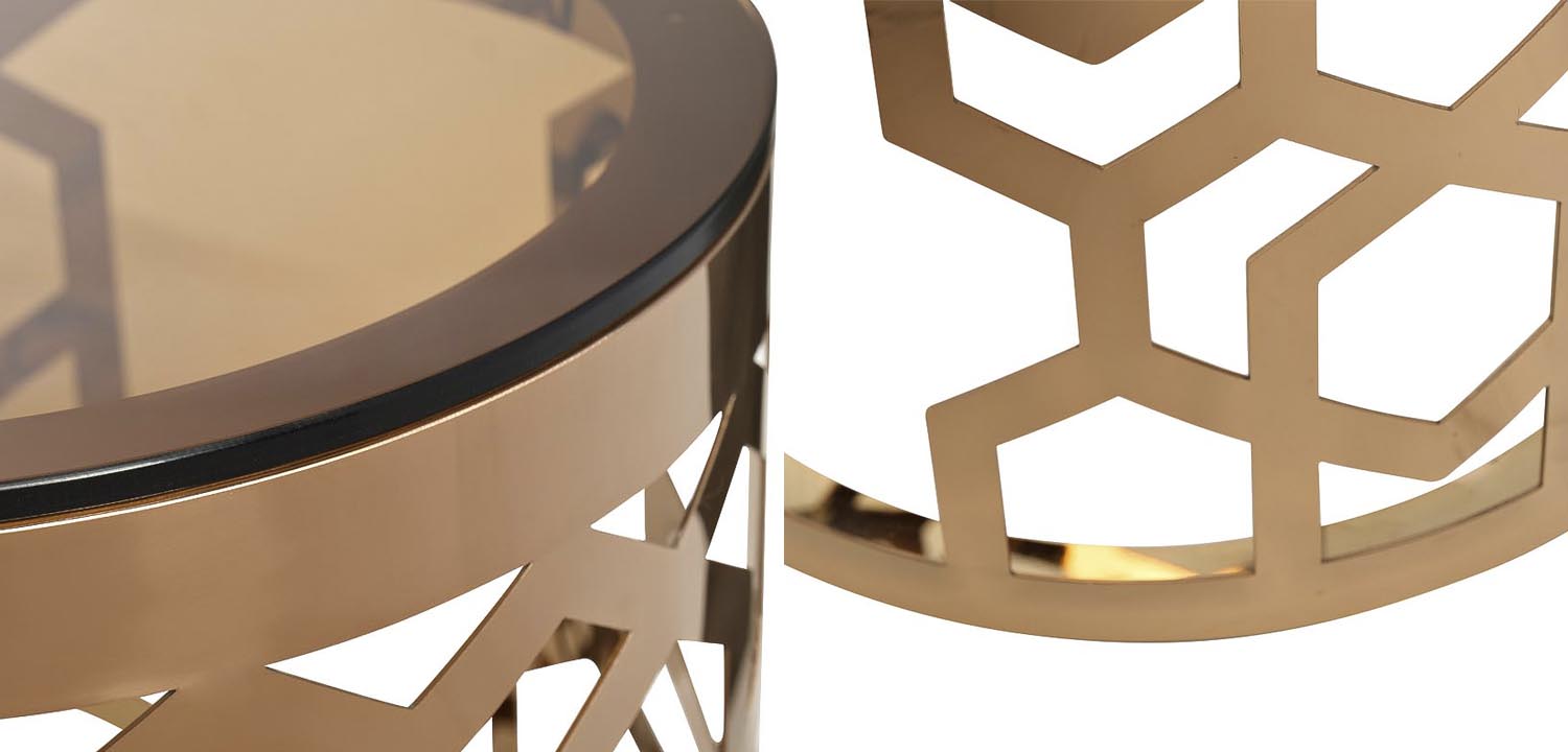 Подставка Yen Geometry pink gold cylinder 70 - фото