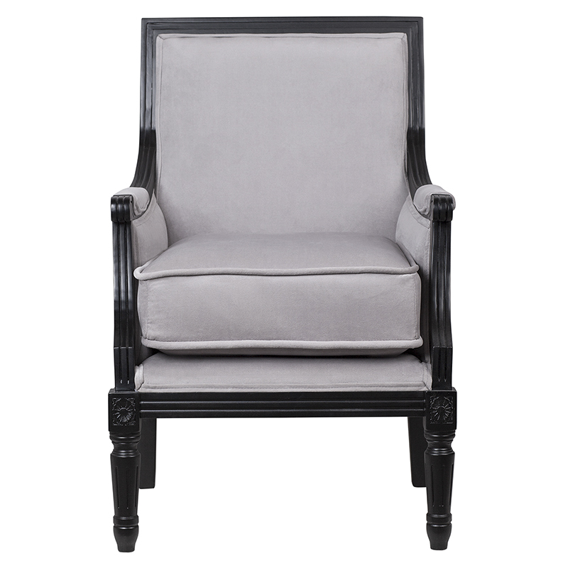 Кресло Harry Armchair black and grey velour Серый Черный в Краснодаре | Loft Concept 