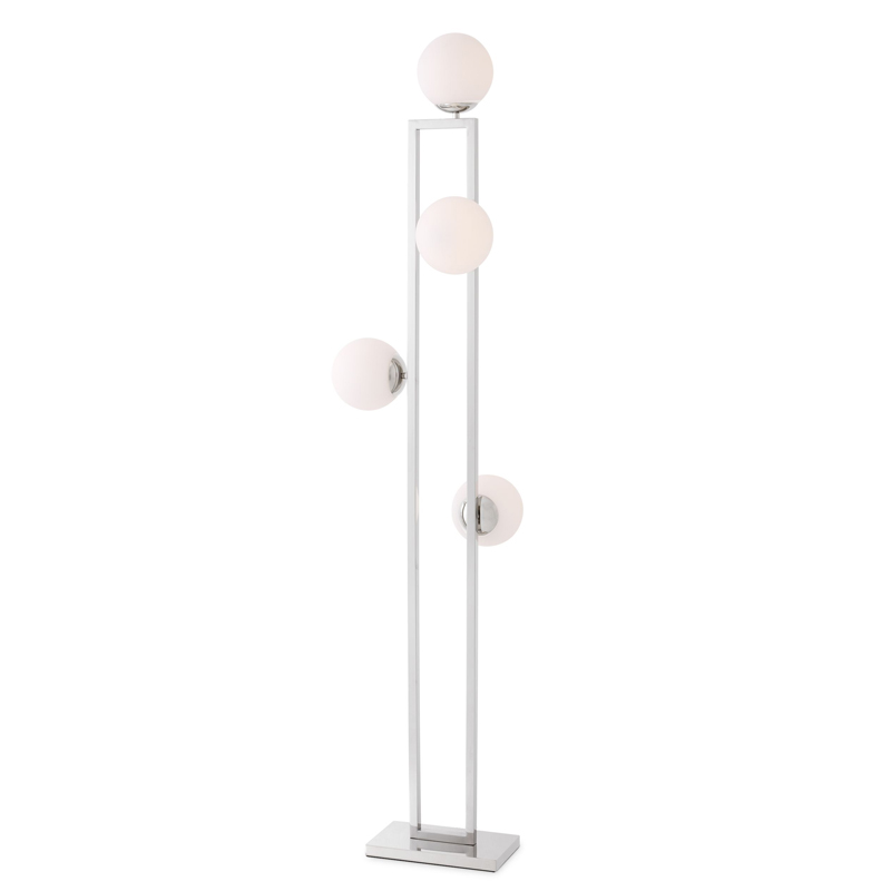 Торшер Eichholtz Floor Lamp Pascal Nickel Никель Белый в Краснодаре | Loft Concept 