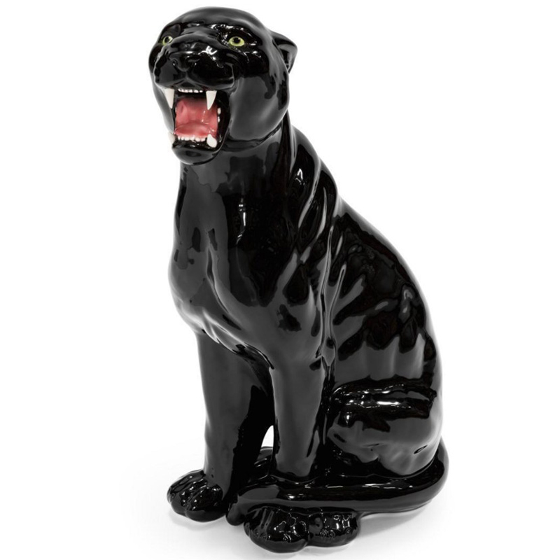 Статуэтка Abhika Leopard Dx Shiny Black Глянцевый черный в Краснодаре | Loft Concept 