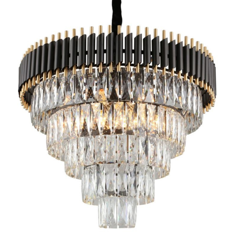 Empire Black Chandelier Crystal D 66 Черный Прозрачное Стекло Золотой в Краснодаре | Loft Concept 