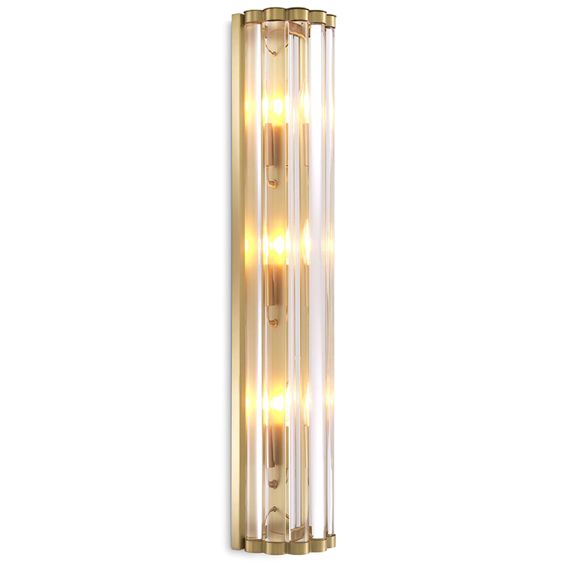 Бра Eichholtz Wall Lamp Amalfi Brass Прозрачное Стекло Латунь в Краснодаре | Loft Concept 