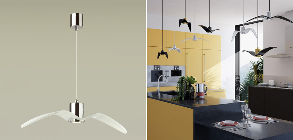 Подвесной светильник Seagull Average Chrome белый Подвесной светильник Seagull Average Chrome белый - Loft-Concept в Краснодаре