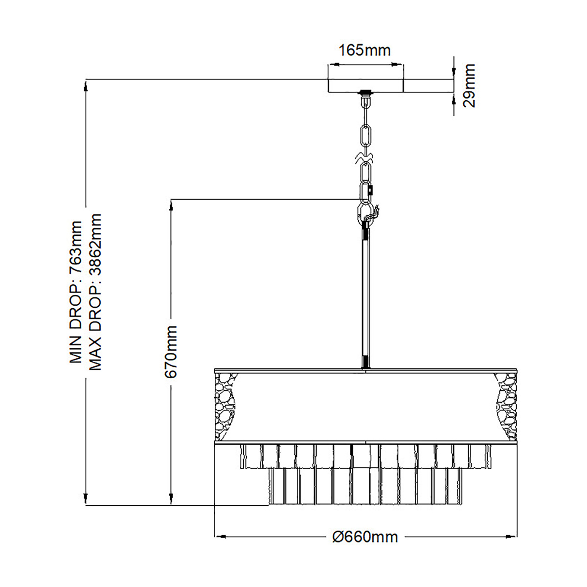 Люстра круглая с подвесками из текстурированного стекла молочного цвета Hinkley в Краснодаре