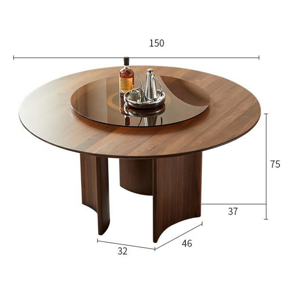 Стол обеденный круглый с двойной столешницей Walnut Wood Table Стол обеденный круглый с двойной столешницей Walnut Wood Table в Краснодаре