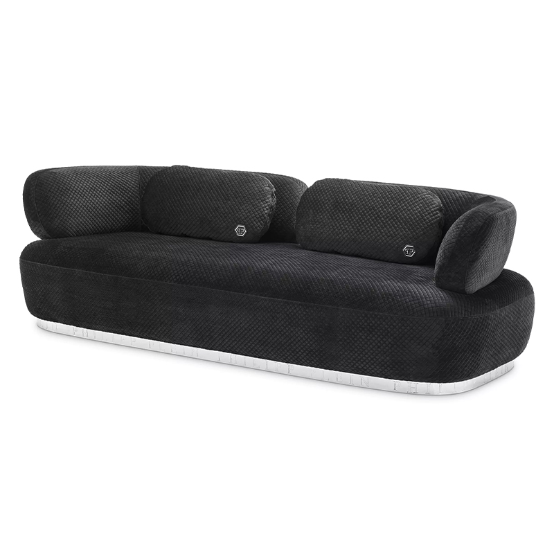 Диван Philipp Plein Sofa Signature Чёрный Черный Золотой в Краснодаре | Loft Concept 