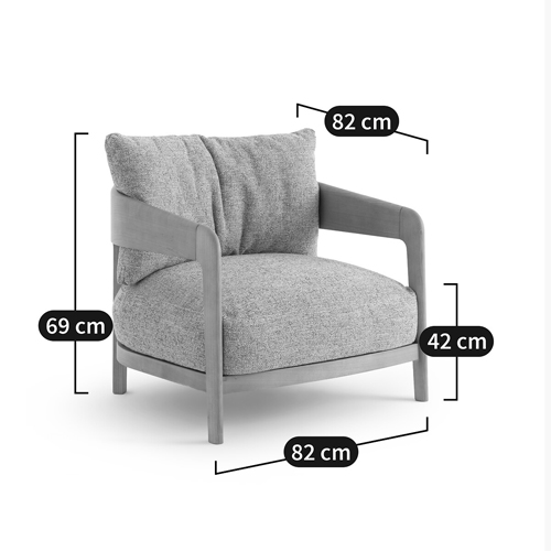 Кресло с каркасом из массива ясеня Deniaud Ash Grey Armchair в Краснодаре