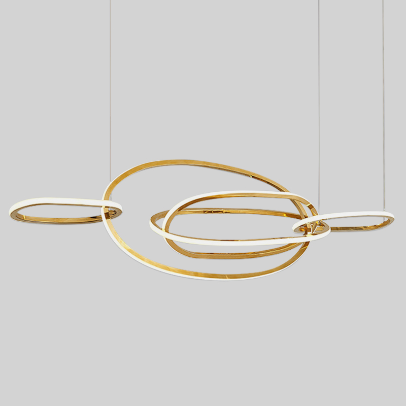 Люстра Horizontal Gold Oval Rings Chandelier Золотой в Краснодаре | Loft Concept 