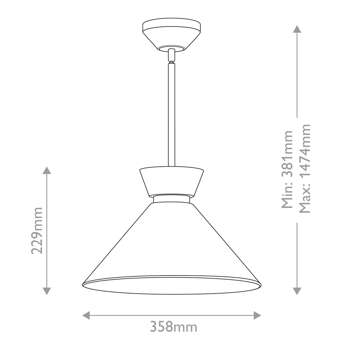 Подвесной светильник с белым стеклянным конусным плафоном Alora Mood в Краснодаре