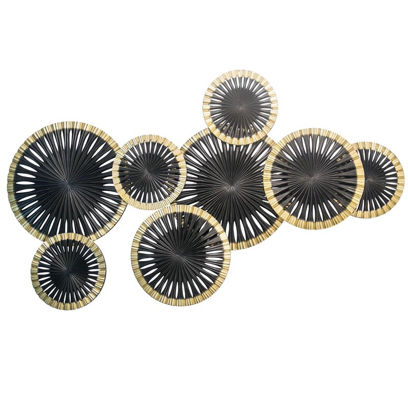 Арт-объект Apollo Black and Gold Wall Plaque Disc gap 8 Золотой Черный в Краснодаре | Loft Concept 