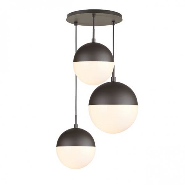 Подвесной светильник Copper Light Black Pendant 3 Черный Белый в Краснодаре | Loft Concept 