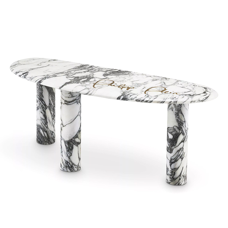 Консоль Philipp Plein Console Table Forte Белый Мрамор Bianco Золотой в Краснодаре | Loft Concept 