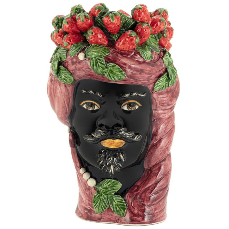 Ваза Vase Strawberries Head Man Bordeaux Бургундский красный Красный Черный Зеленый Мульти в Краснодаре | Loft Concept 