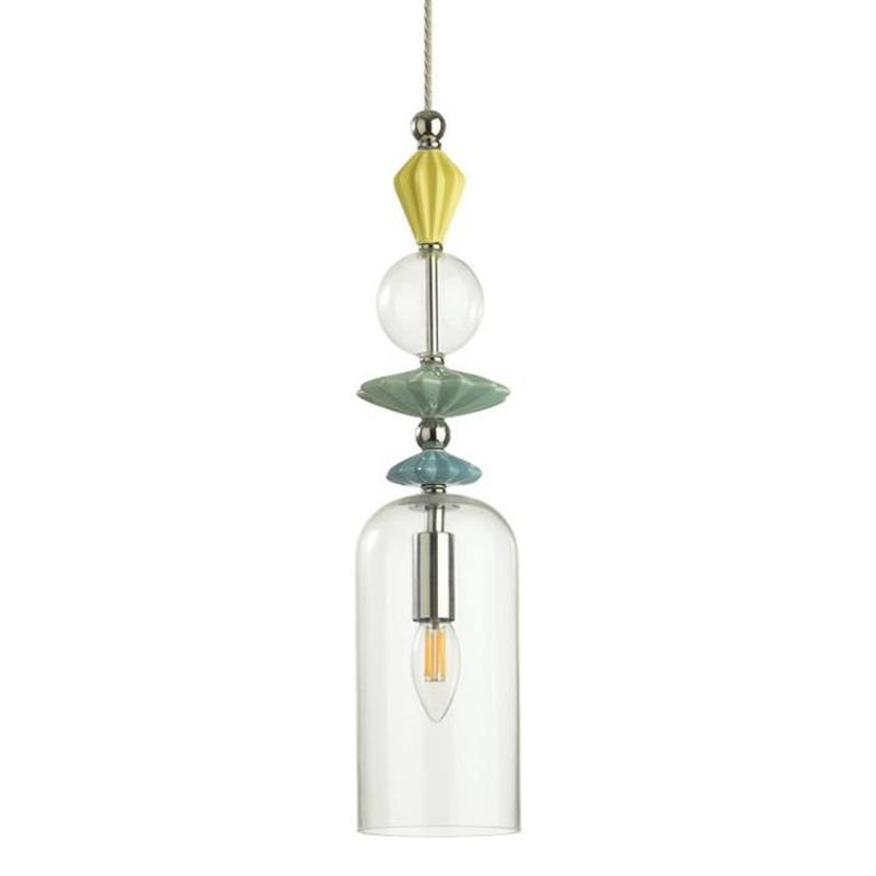 Подвесной светильник Iris Glas hanging lamp candy C chrome Прозрачное Стекло Прозрачный желтый Голубой Хром Прозрачный зеленый в Краснодаре | Loft Concept 