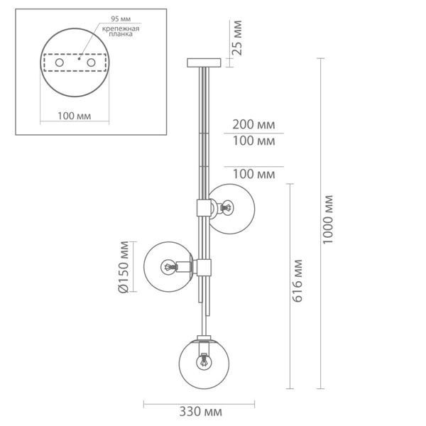 Светильник TRILOGY Ceiling Light Clear glass 100  в Краснодаре