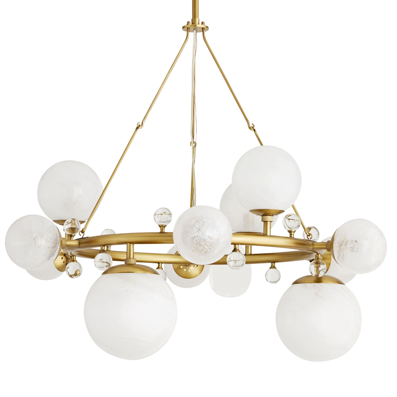 Люстра Arteriors TROON ROUND CHANDELIER Золотой Белый в Краснодаре | Loft Concept 