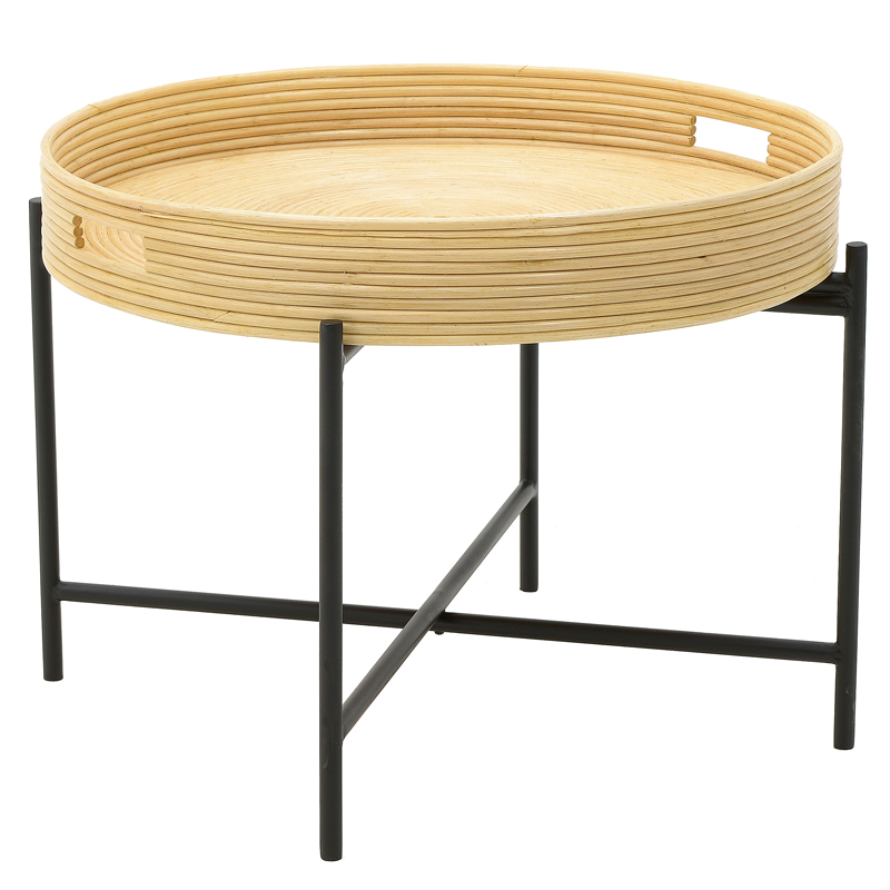 Кофейный стол-поднос Odelis Rattan Table Черный Древесина в Краснодаре | Loft Concept 