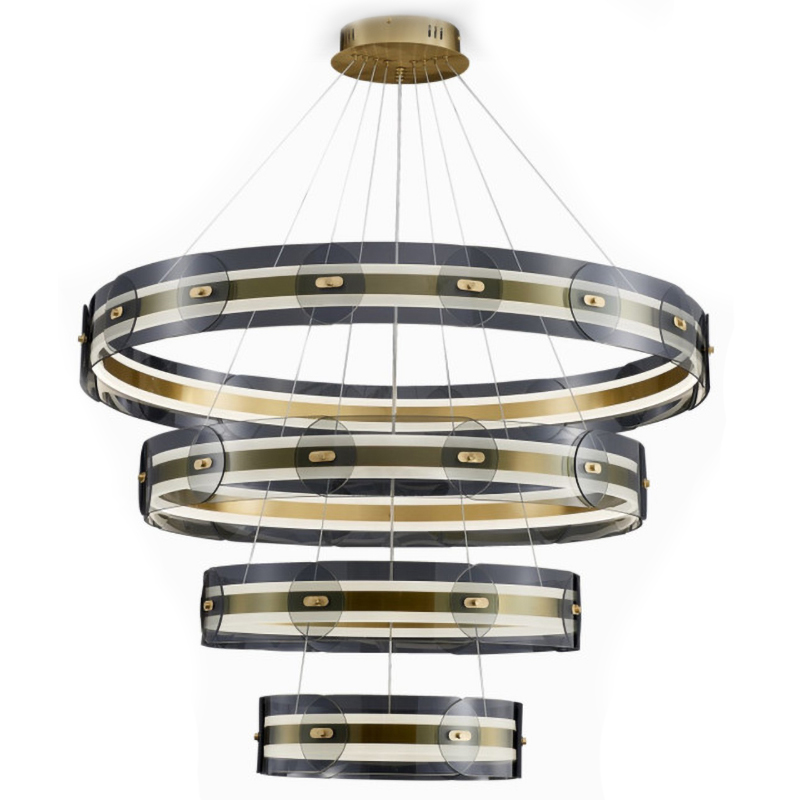 Люстра Gold 3 ring horizontal chandelier Прозрачный Латунь в Краснодаре | Loft Concept 