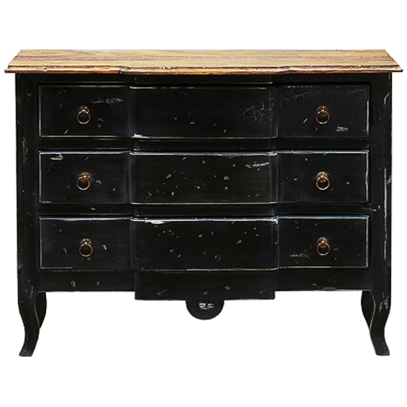 Комод в винтажном стиле Renee Black Vintage Commode Черный Коричневый Винтажный черный в Краснодаре | Loft Concept 