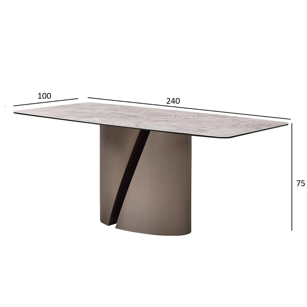 Стол обеденный керамический серый Servorios в Краснодаре