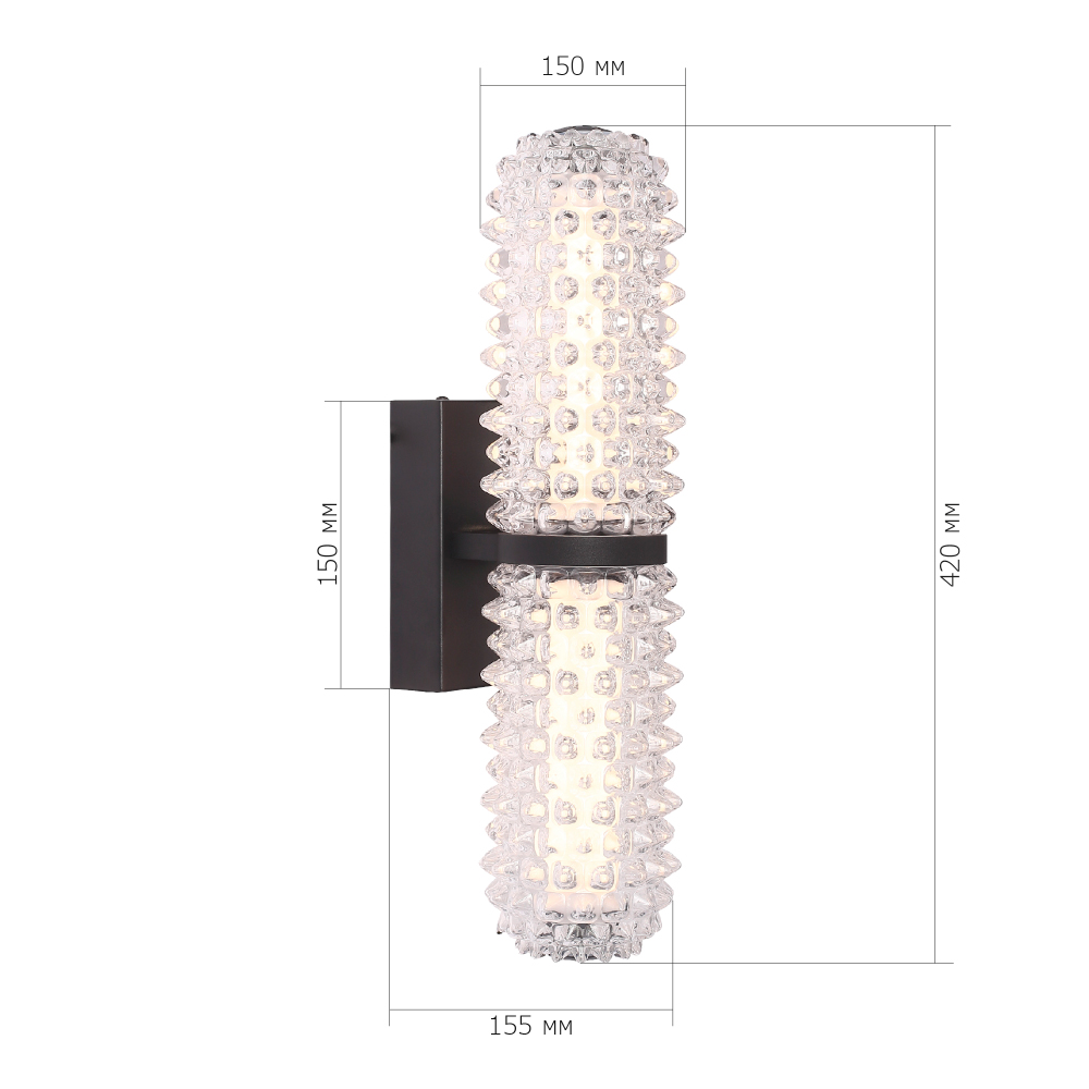 Бра с факутрным стеклянным плафоном Sonora в Краснодаре