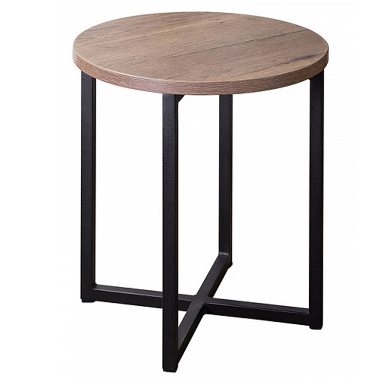 Приставной стол Industrial Oak Heidi Side Table Черный Дерево Табак в Краснодаре | Loft Concept 