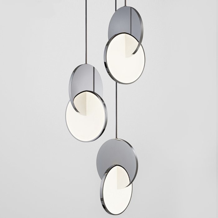 Подвесной светильник Eclipse Pendant Light Хром Белый в Краснодаре | Loft Concept 