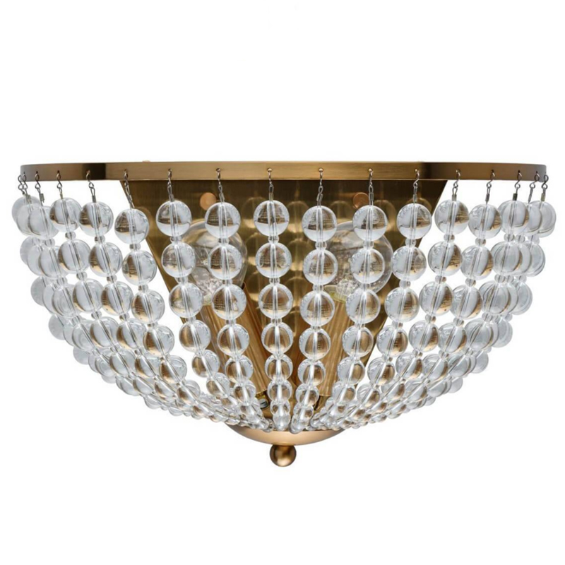 Бра Virginia Clear Beads Wall Lamp Gold Золотой Прозрачное Стекло в Краснодаре | Loft Concept 