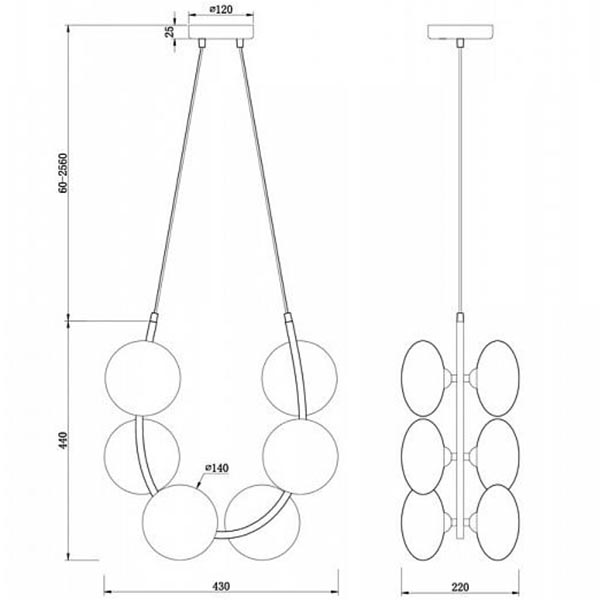 Люстра Marcan 6 Ball Chandelier Black в Краснодаре