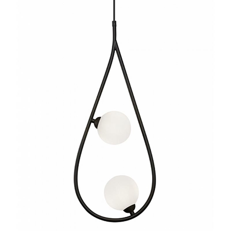 Люстра Marcan 2 Ball Chandelier Black Черный Белый в Краснодаре | Loft Concept 