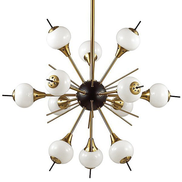 White Glass Globes Sputnik Chandelier Бронза Белый в Краснодаре | Loft Concept 