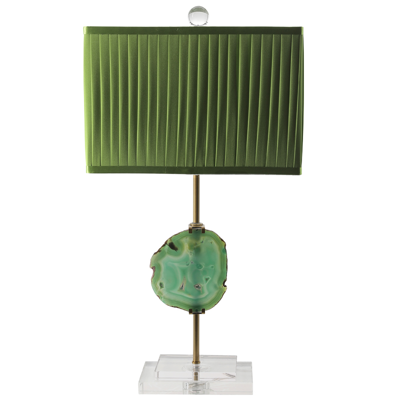 Настольная лампа Green Agate Design Table Lamp Зеленый Латунь Прозрачное Стекло в Краснодаре | Loft Concept 