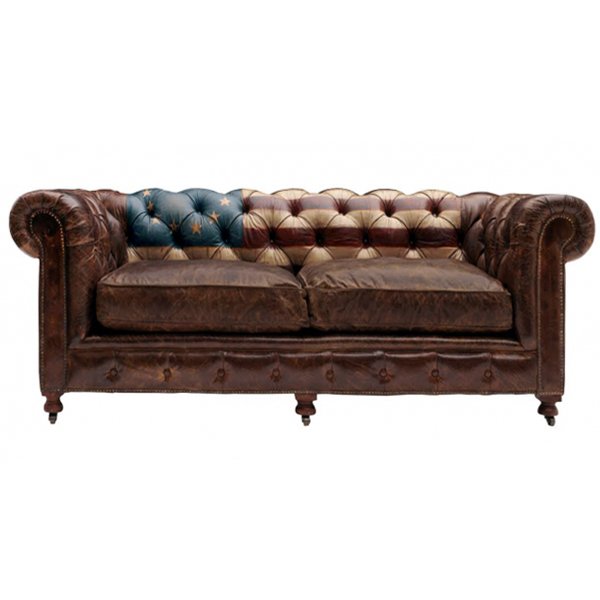 Диван Chesterfield Rebel Sofa Stars & Stripes Andrew Martin Коричневый в Краснодаре | Loft Concept 